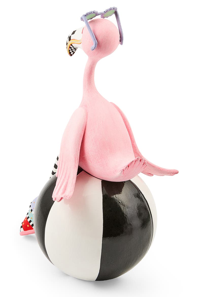 Patience Brewster Shelia Flamingo on Ball Figurine, Alternate, color, PINK