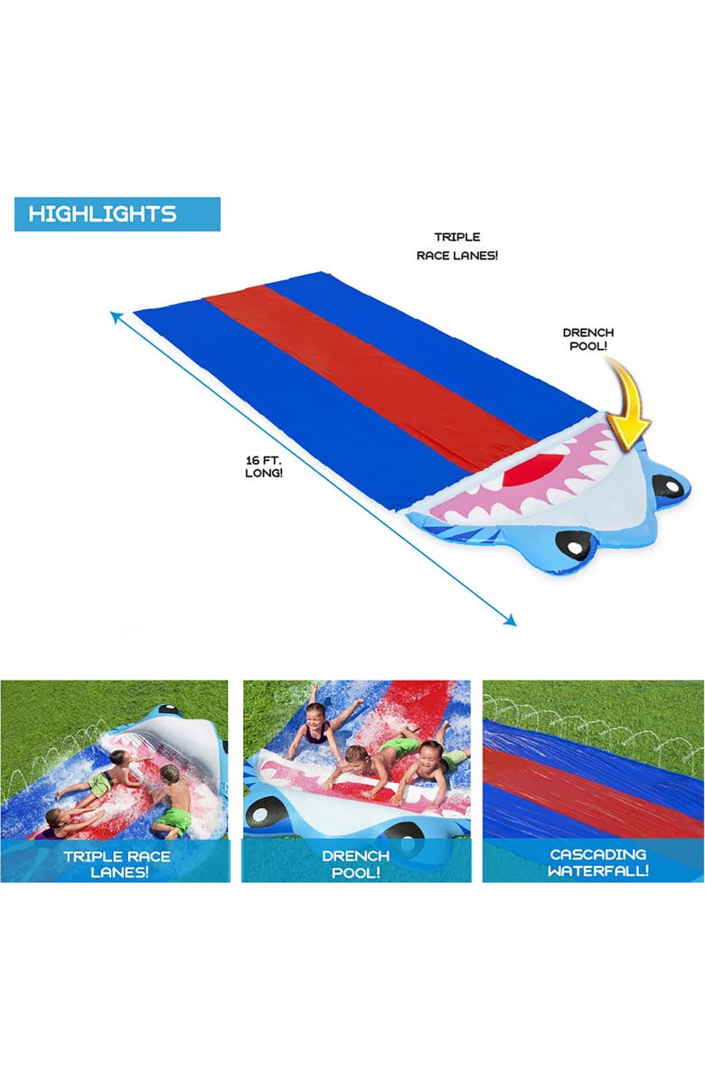 Bestway 16
Splashy Shark Lawn Water Slide, Alternate, color, Multicolored