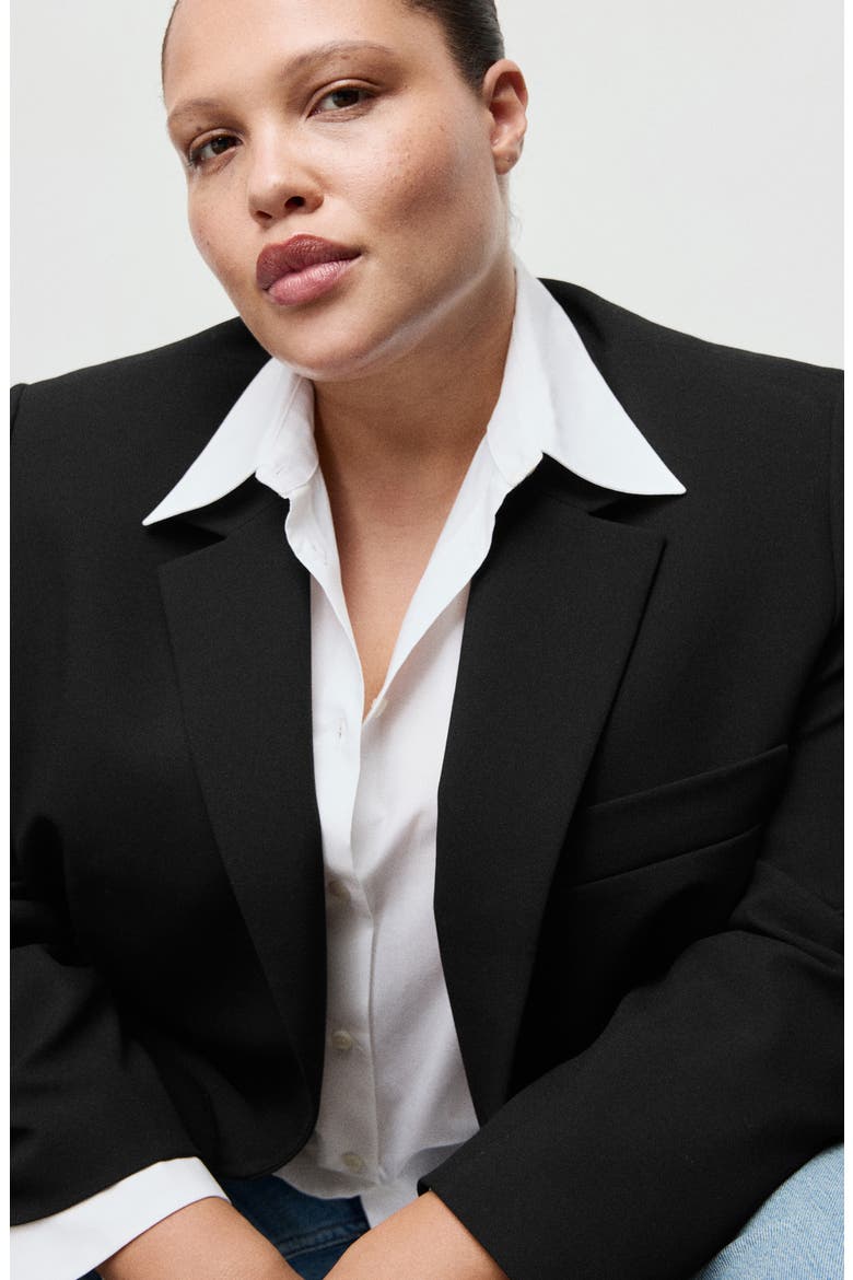 Straight Suit Jacket, Alternate, color, BLACK