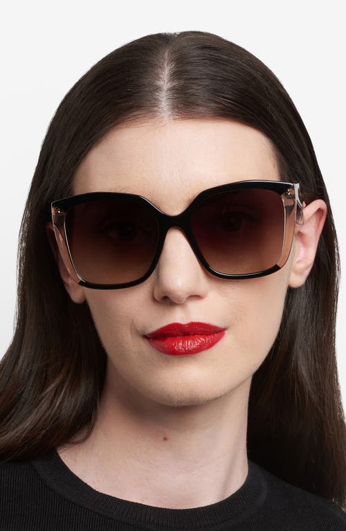 Carolina Herrera Her 57mm Gradient Square Geometric Sunglasses In Brown