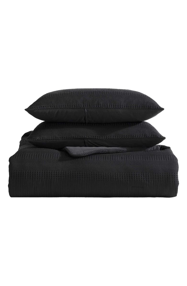 Kenneth Cole Reversible Variegated Waffle 14-Piece Comforter Set, Main, color, Black