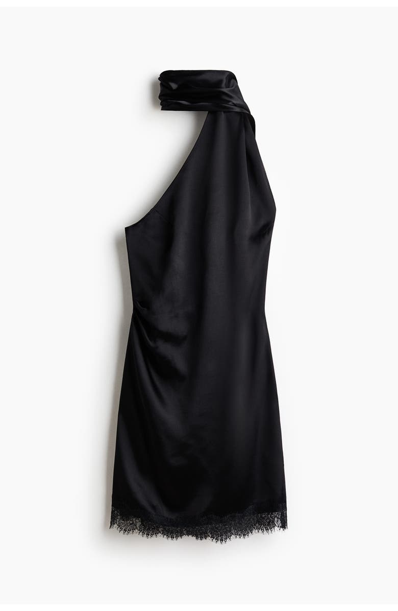 H&M Sleeveless Scarf-detail Dress, Main, color, Black