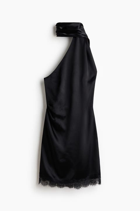 Sleeveless Scarf-detail Dress