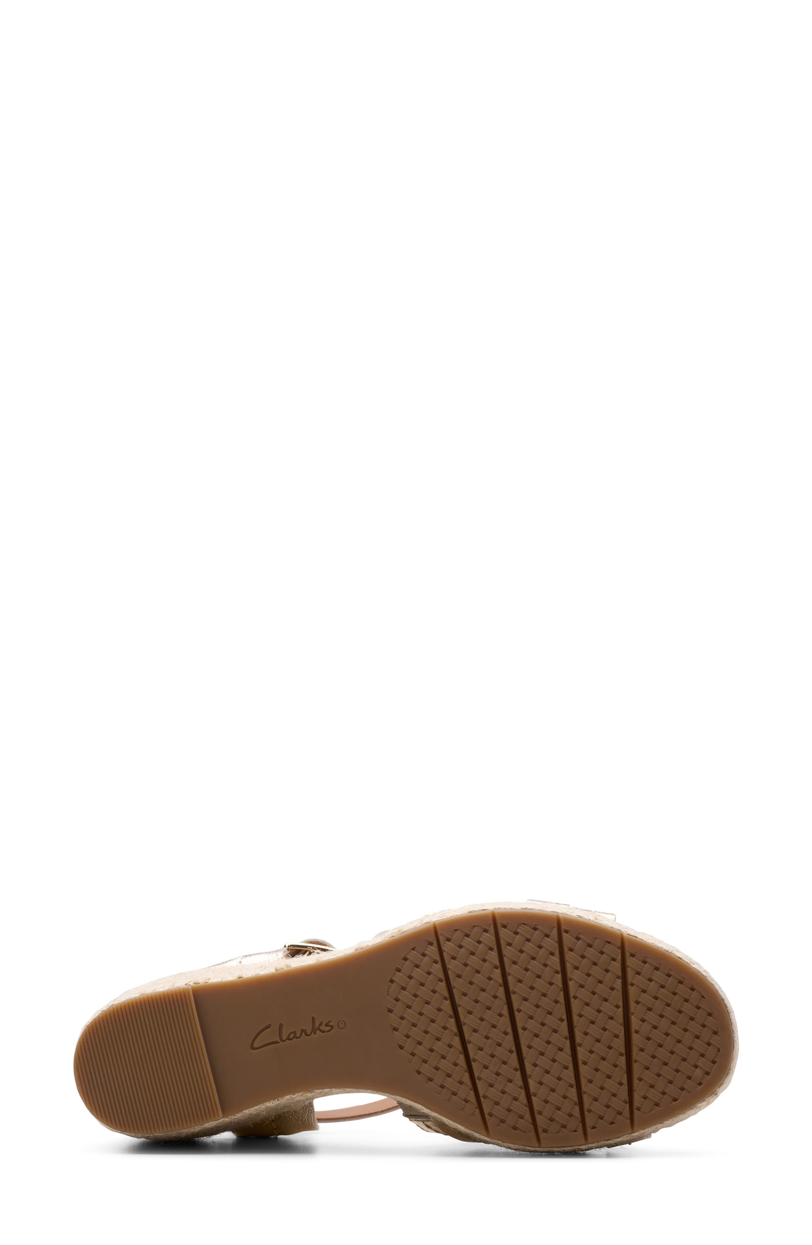 Clarks<sup>®</sup> Sabina Platform Wedge Sandal, Alternate, color, Champagne