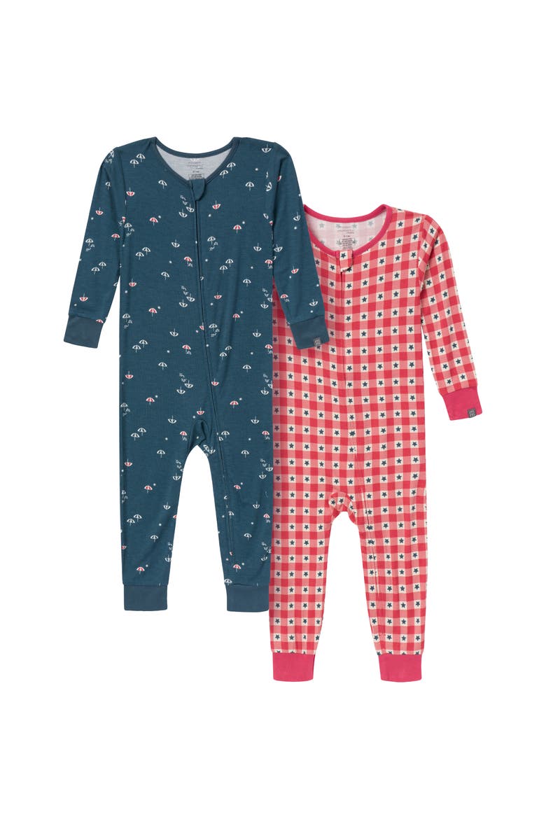 2-Pack Unisex Tight Fitting Footless Pajamas, Main, color, Blue Umbrella