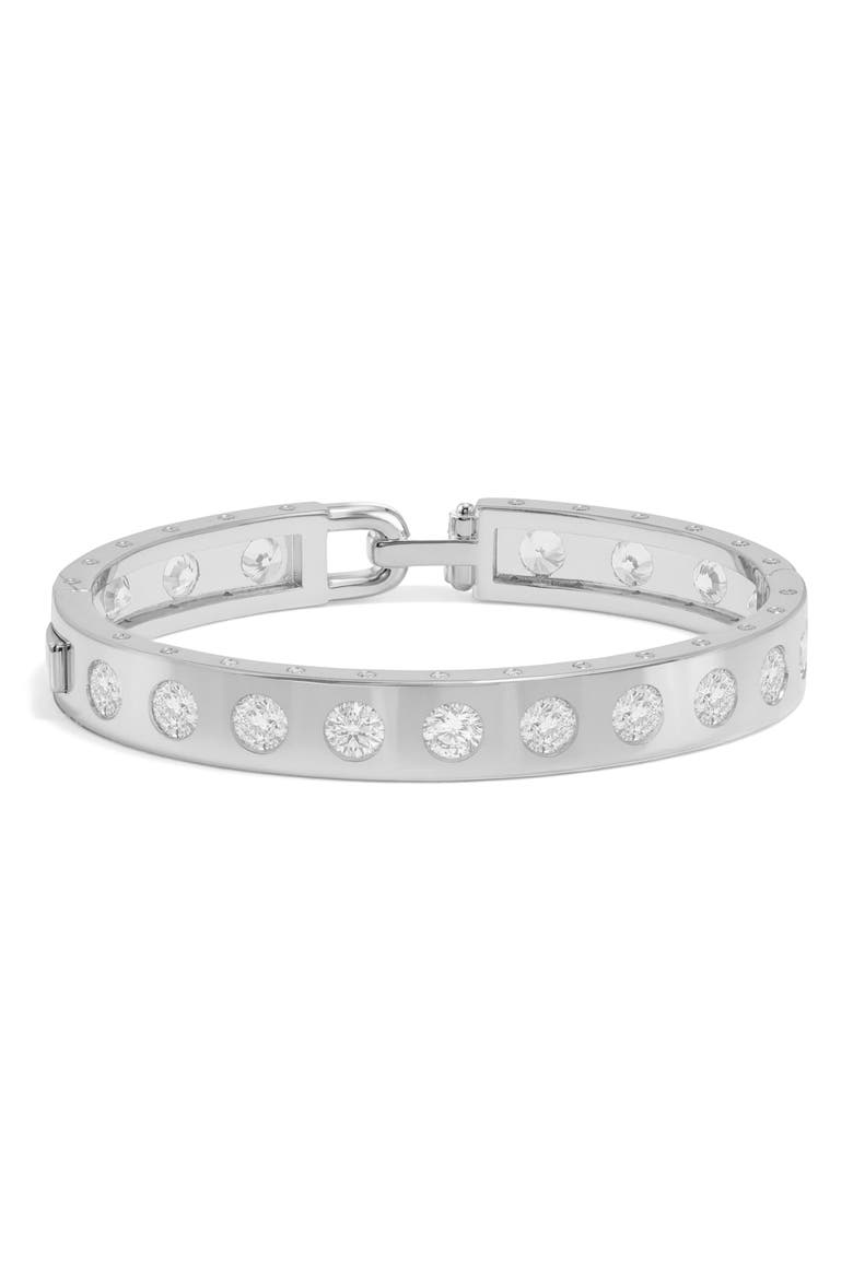 Ashley Rodeo Lock Cubic Zirconia Cuff, Alternate, color, SILVER-WHITE