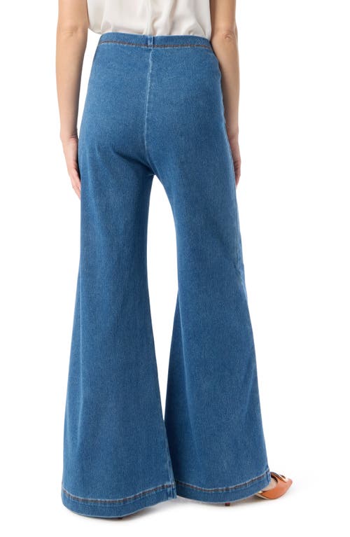 Dee Ocleppo Anna High Waist Pintuck Pleat Wide Leg Jeans In Blue