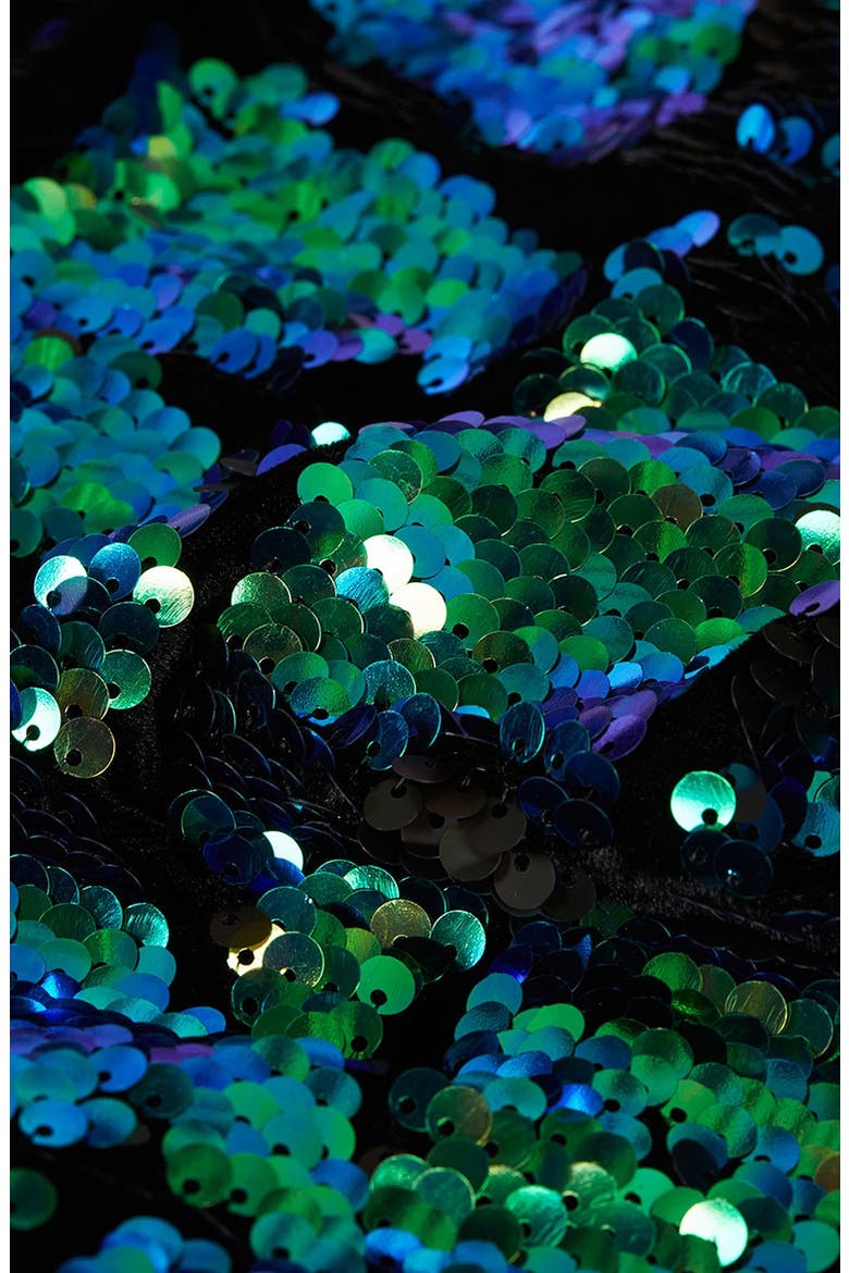 Sequin Velvet Shift Dress, Alternate, color, GREEN MULTI