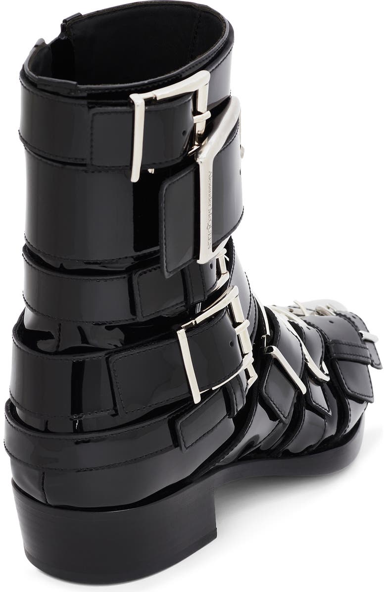 McQueen Punk Buckle Bootie, Alternate, color,