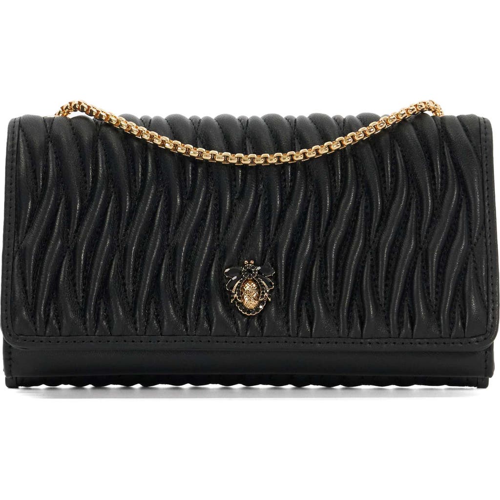 Dune London Strong Convertible Suede Crossbody Bag In Black