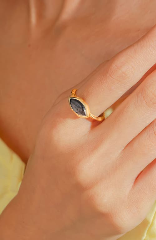 Ys Gems Marquis Stone Ring In Gold