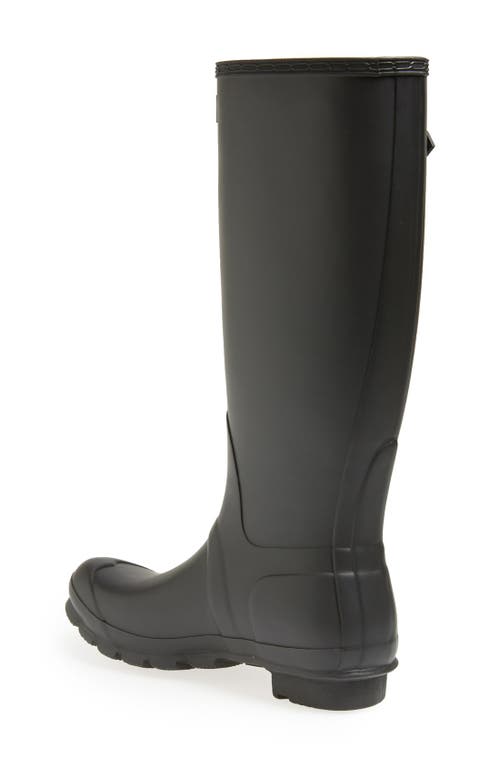 Hunter Womens Solid Black Rubber Knee High Rain Boots Shoes In Black