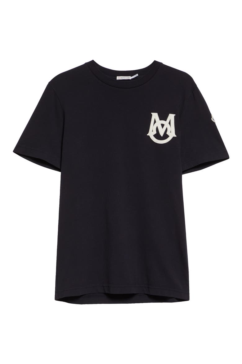 Monogram Logo Cotton T-Shirt, Alternate, color, NAVY BLUE