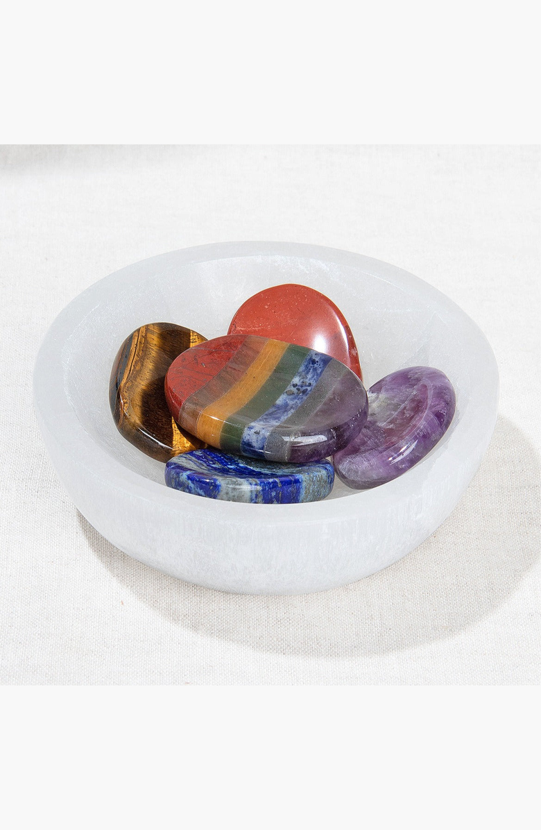 Tiny Rituals Selenite Crystal Recharging Bowl, Alternate, color, White