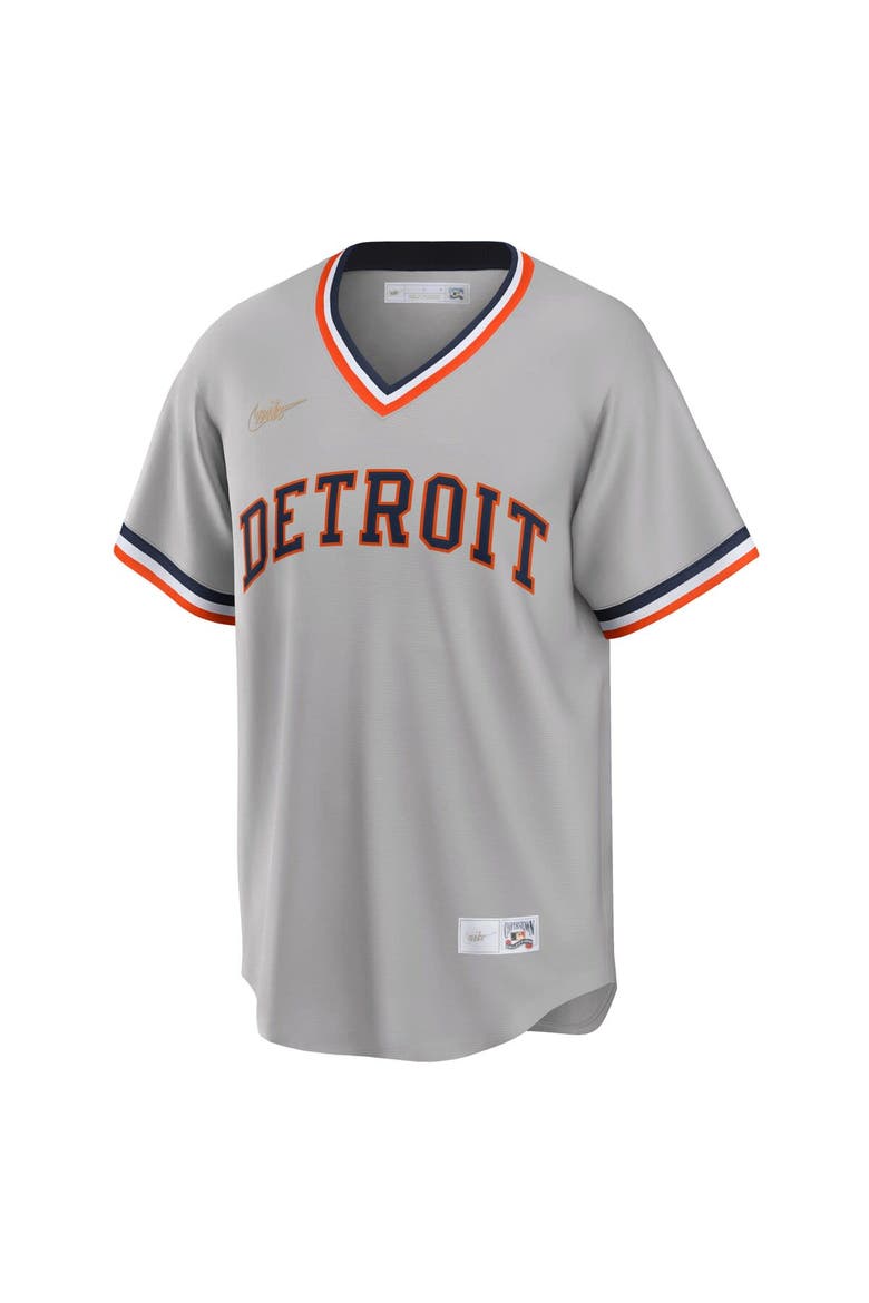 Men's Nike Gray Detroit Tigers Road Cooperstown Collection Team Jersey, Alternate, color, Gray