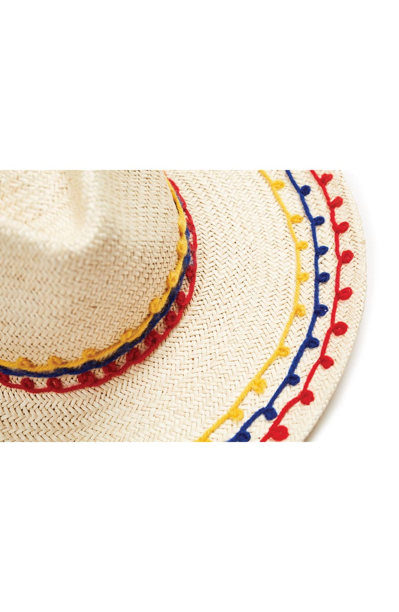 Brixton Joanna Embroidered Straw Hat, Alternate, color, 