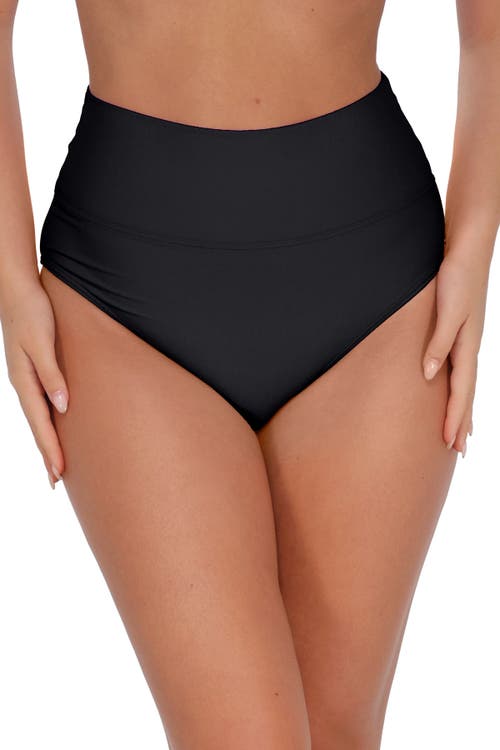 Sunsets Arlene High Waist Bikini Swim Bottoms With Tummy Control In Black