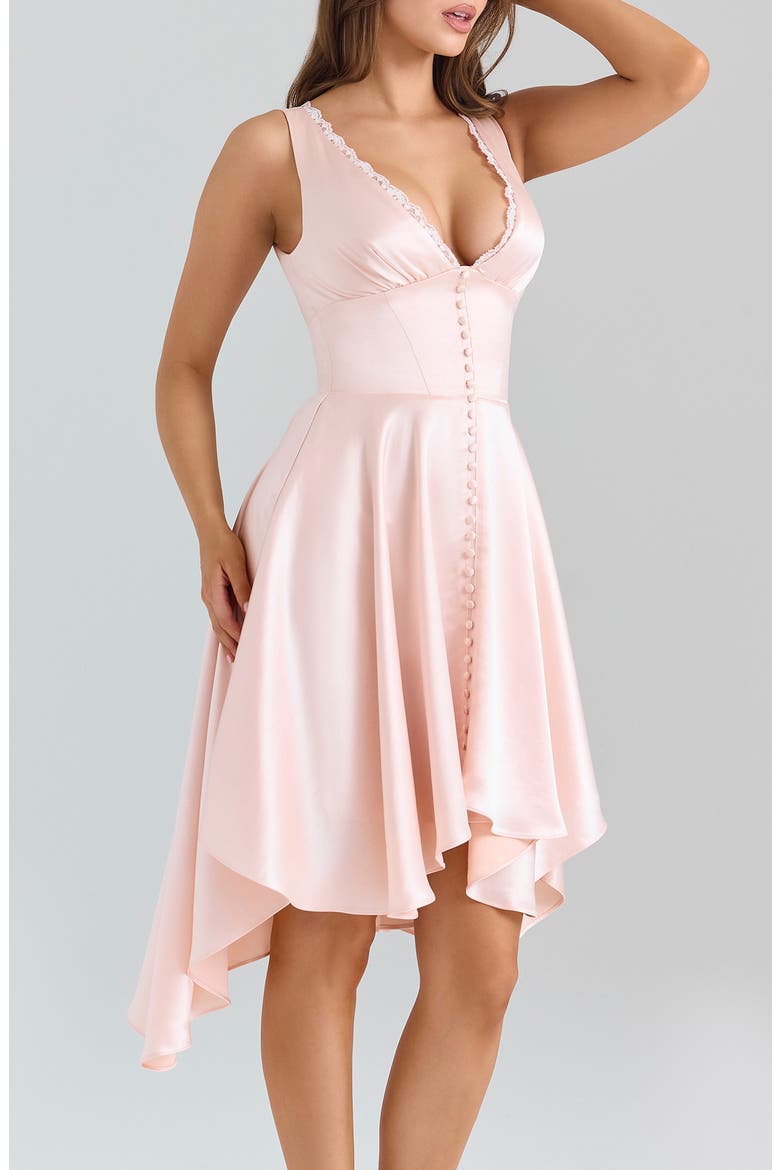 Ysabella Handkerchief Hem Dress, Alternate, color, PINK