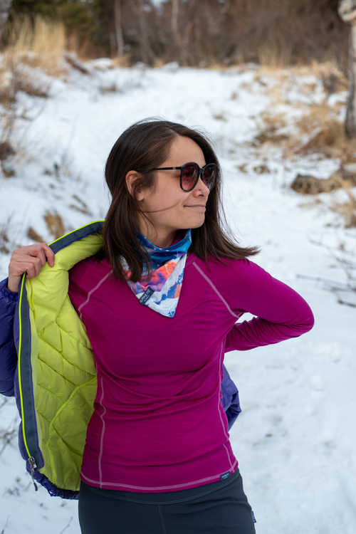 Alpine Fit Mountain V Merino Wool Neck Gaiter In Orange