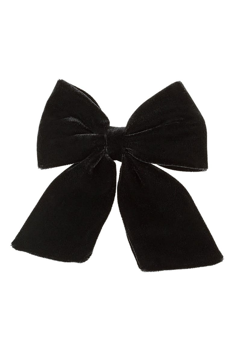 Velvet Hair Bow, Main, color, BLACK