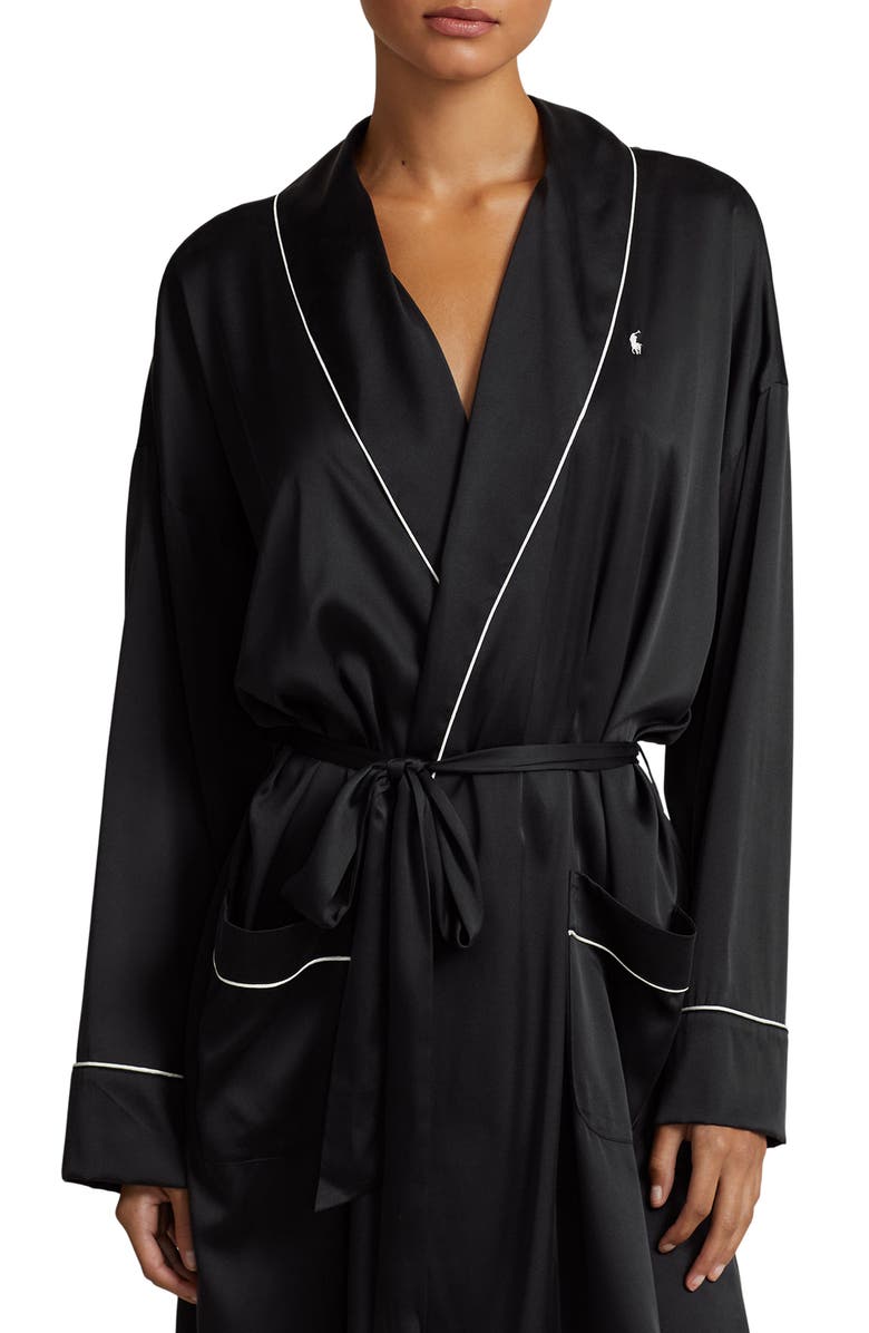 Polo Ralph Lauren Stretch Silk Robe, Alternate, color,