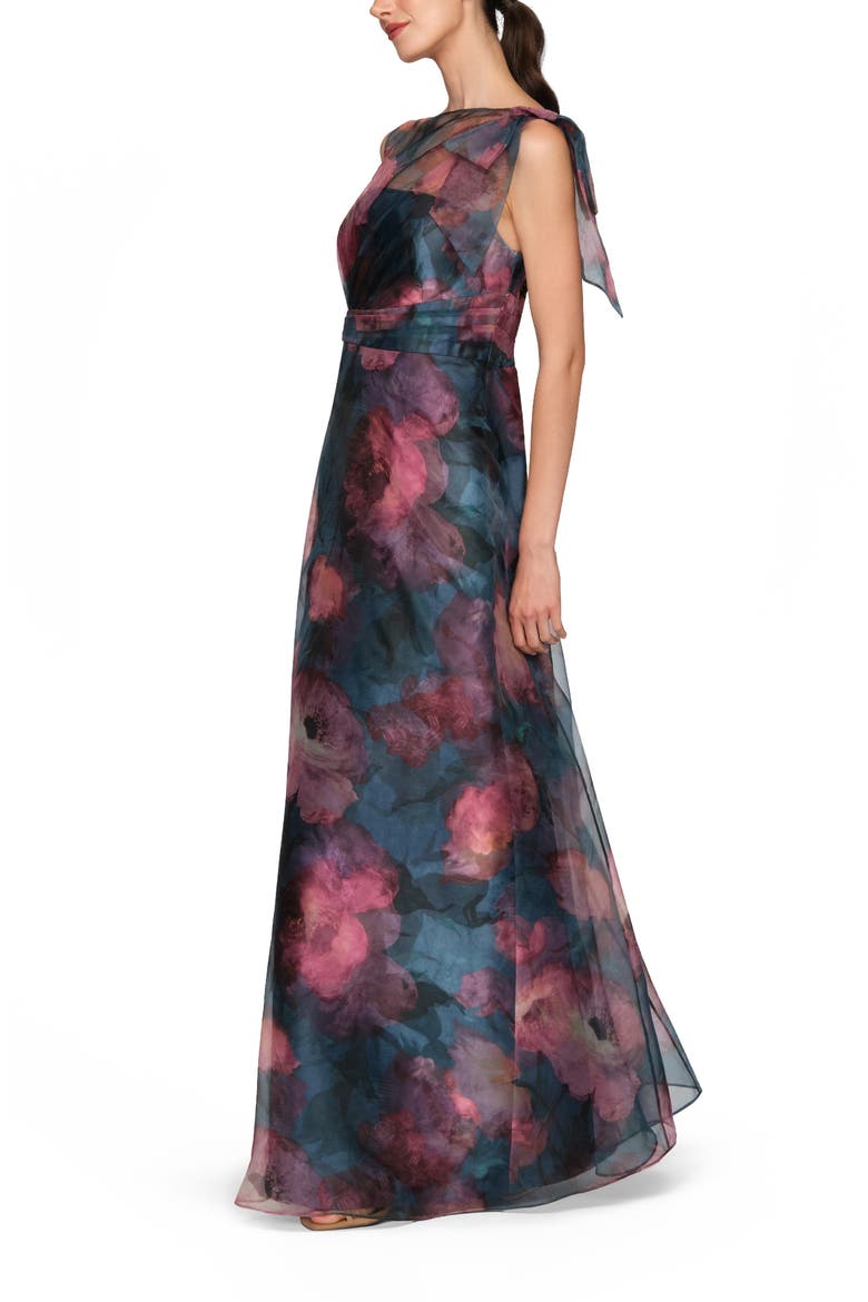 Jocelyn Tie Neck Gown, Alternate, color, CHAMBRAY MULTI