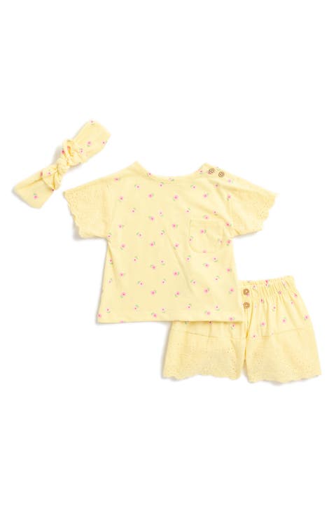 Floral T-Shirt, Shorts, & Headband Set (Baby)