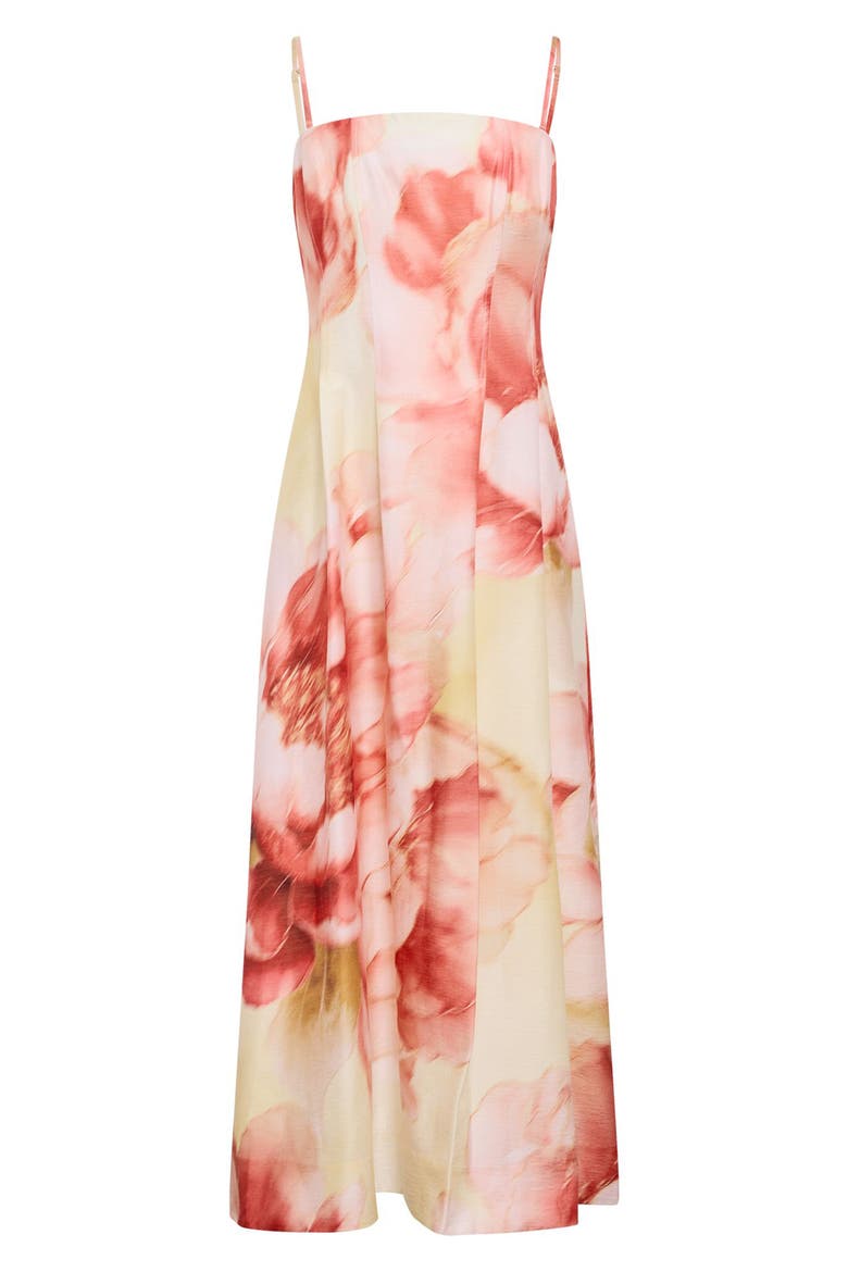 Mirielle Strapless Abstract Print Midi Sundress, Alternate, color, BELLARA FLORAL
