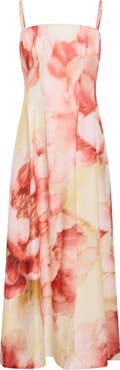 Ever New Mirielle Strapless Abstract Print Midi Sundress