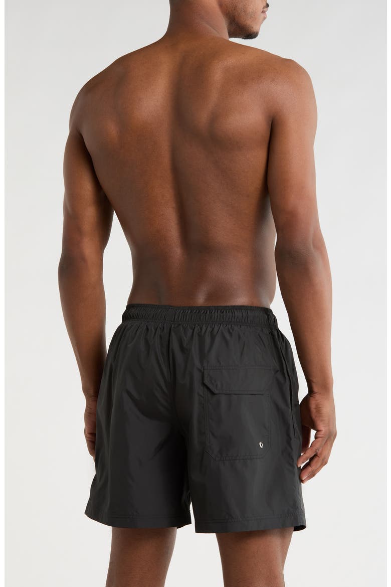 Logo Swim Shorts, Alternate, color, BLACK WHITE