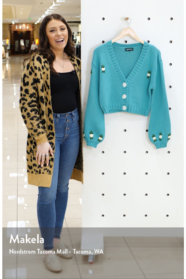 Tegan Floral Crop Cardigan Sweater video