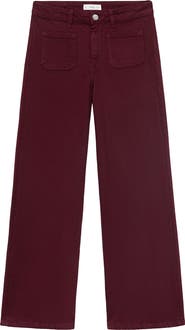 MANGO TEEN Patch Pocket Mid Rise Culotte Wide Leg Jeans