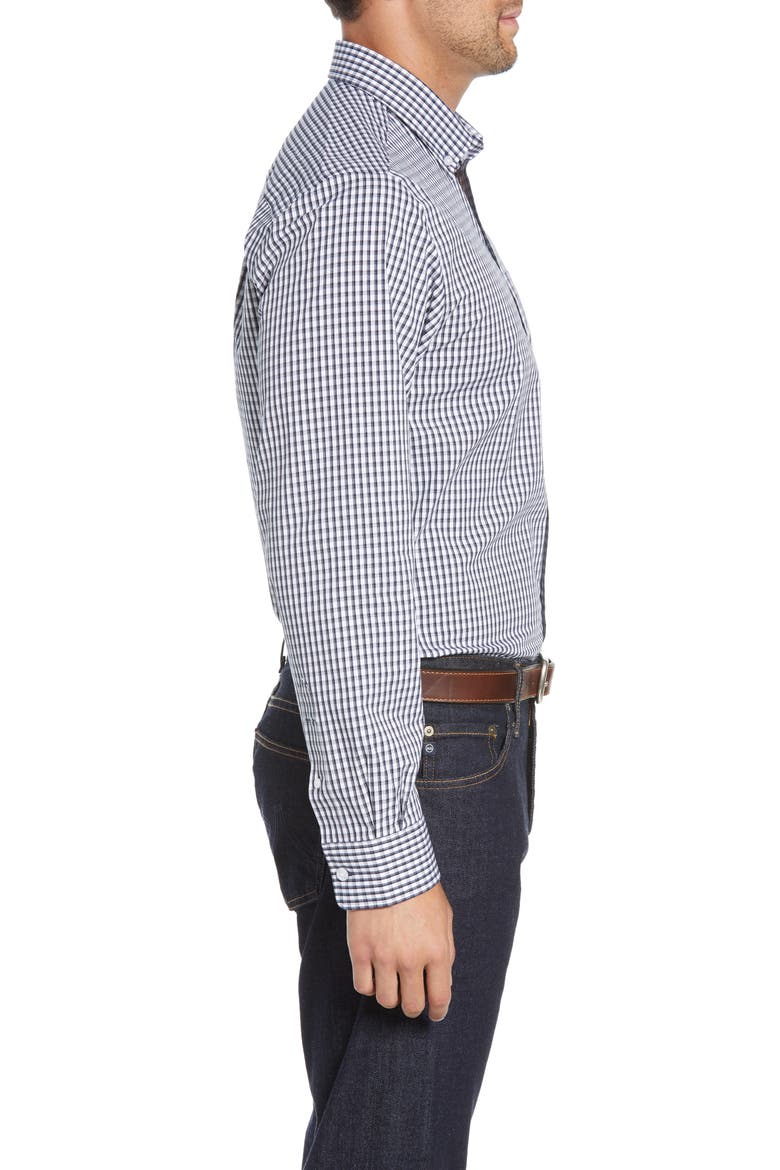Cotton Blend Gingham Shirt, Alternate, color, LIBERTY NAVY