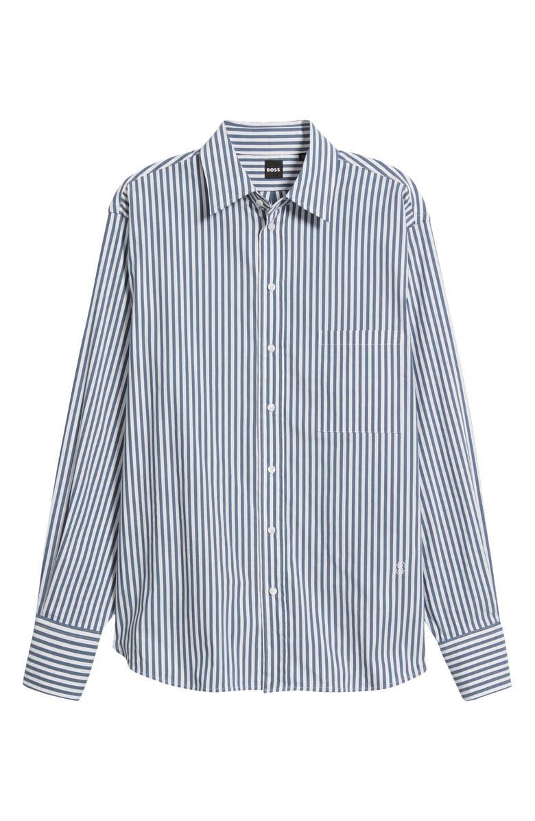 BOSS Saturday Stripe Woven Shirt, Alternate, color, Tanzanite Stripe