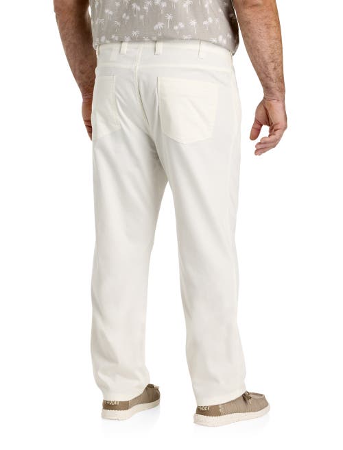 Oak Hill By Dxl Big & Tall Straight Fit 5-pocket Tech Pants In Coconut Milk