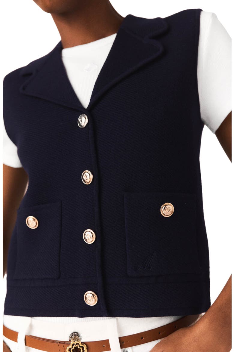 Polo knit cardigan, Alternate, color, Navy