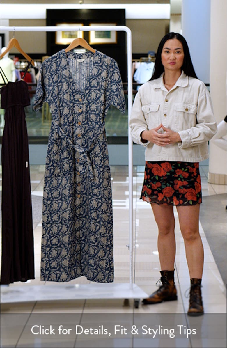 Dune Camille Belted Organic Cotton Gauze Dress, sales video thumbnail