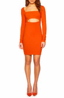 Susana Monaco Back Cutout Long Sleeve Minidress