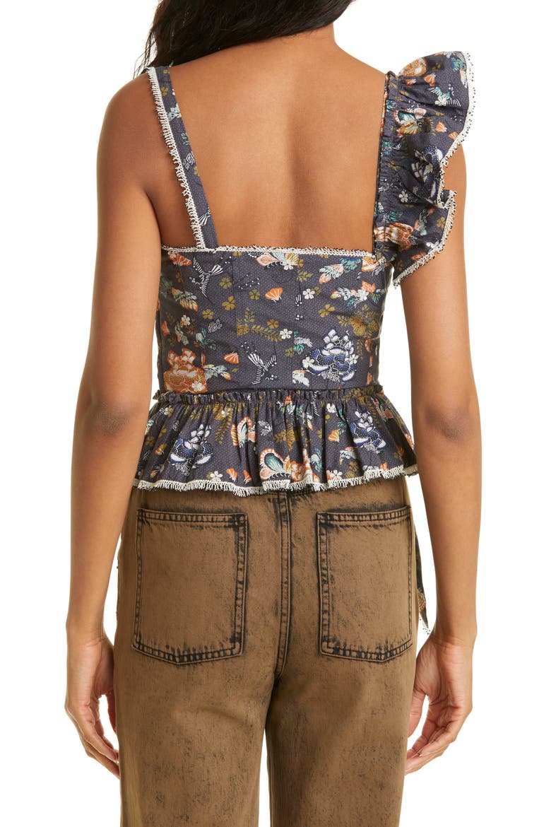 Mia Printed Ruffle Tank, Alternate, color, WILDWOOD