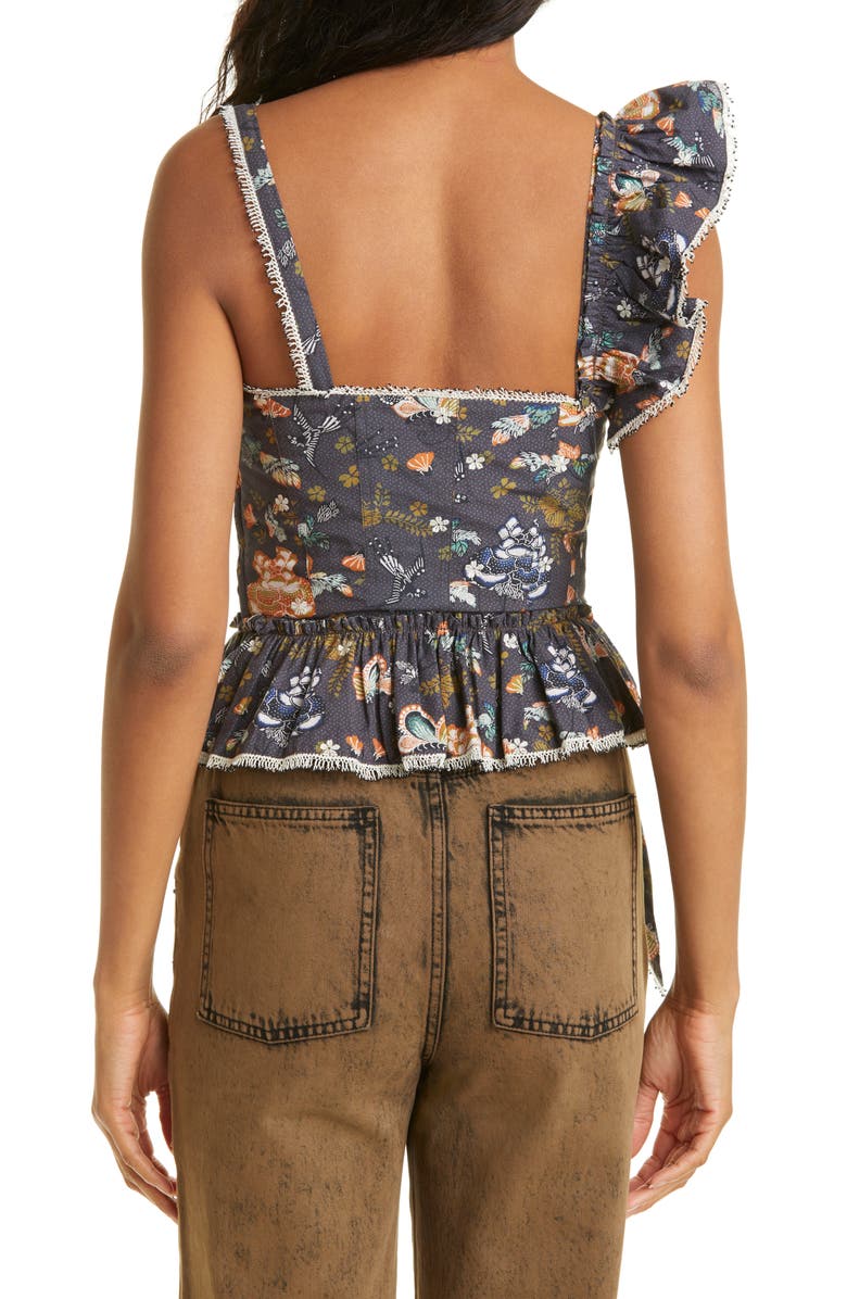 Ulla Johnson Mia Printed Ruffle Tank, Alternate, color, 