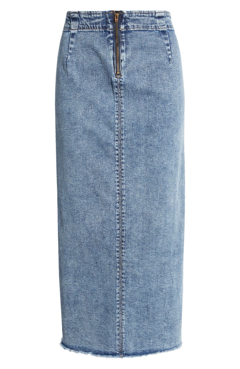 Wash Lab Denim Side Hustle Denim Skirt, Alternate, color, Sally Blue