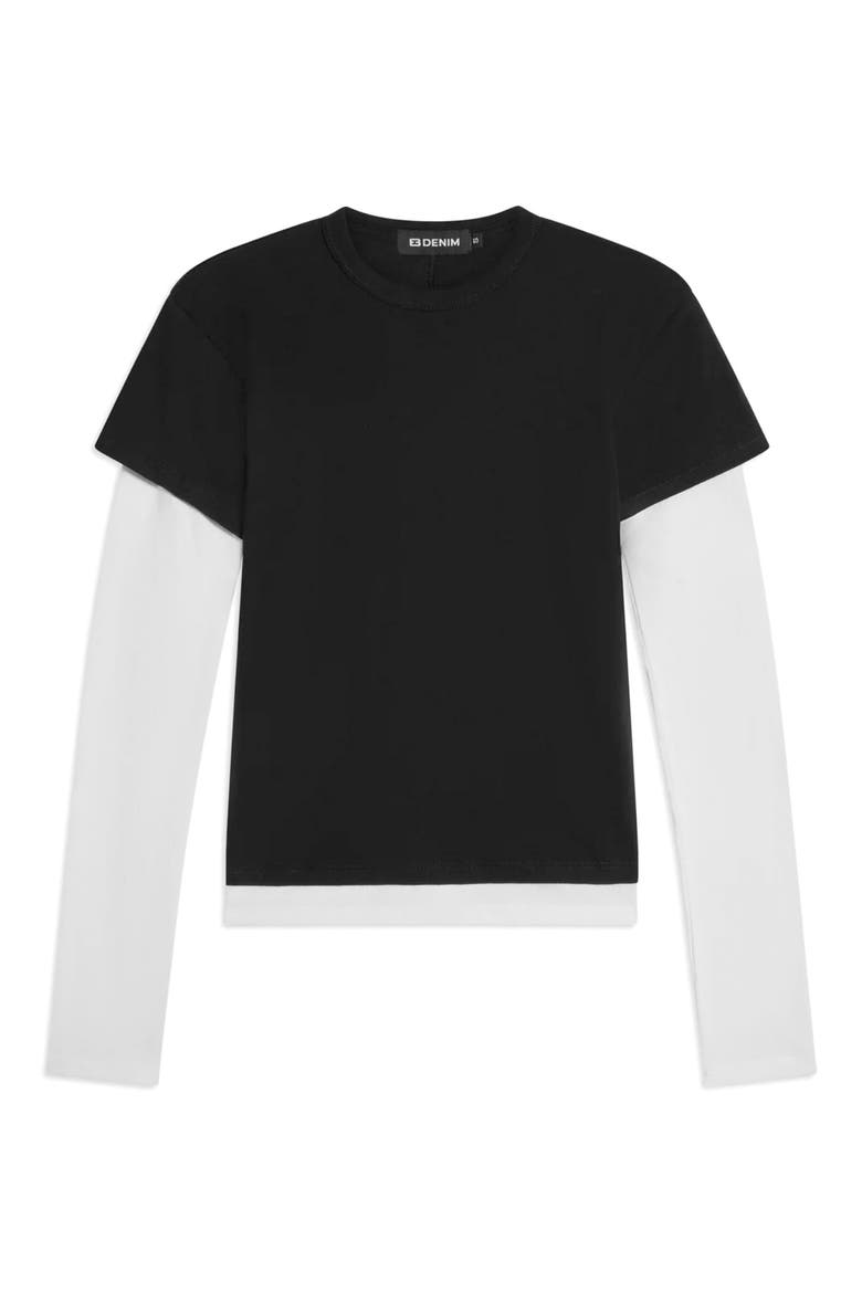 Rory Layered Long Sleeve T-Shirt, Alternate, color, BLACK AND WHITE