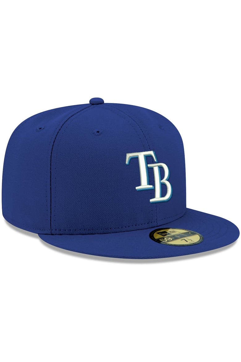 Men's New Era Royal Tampa Bay Rays White Logo 59FIFTY Fitted Hat, Alternate, color, Royal