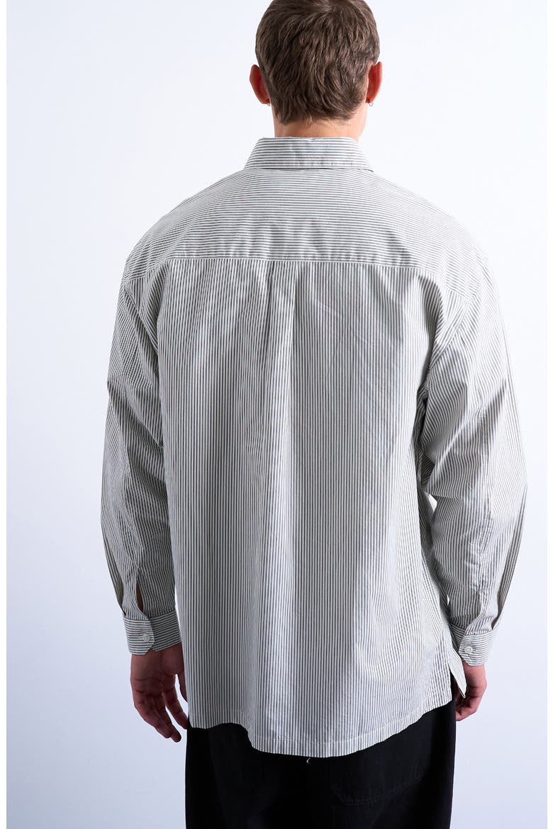 Oversize Stripe Button-Up Shirt, Alternate, color, ECRU MULTI