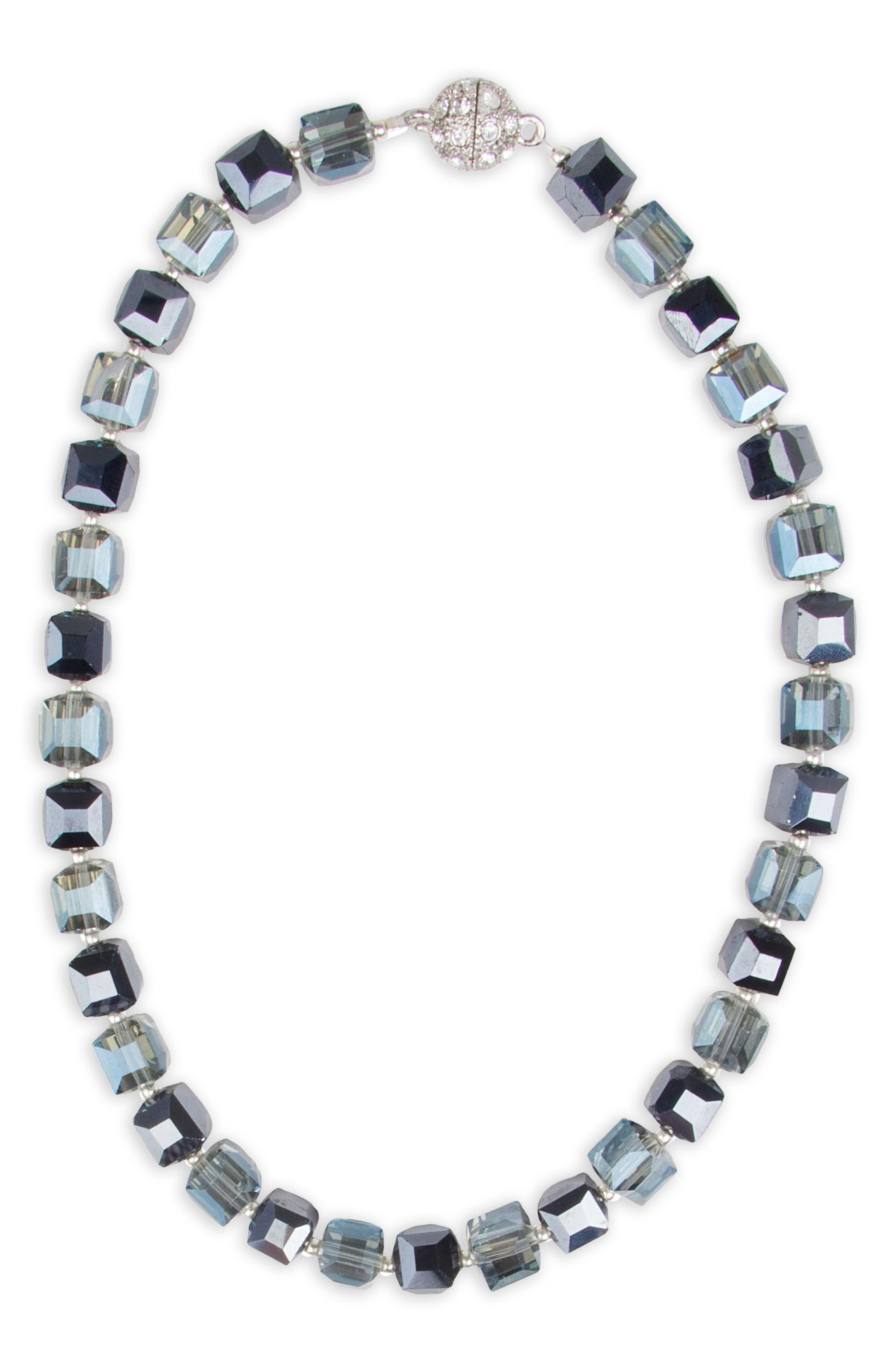 Glass Cube Beaded Necklace