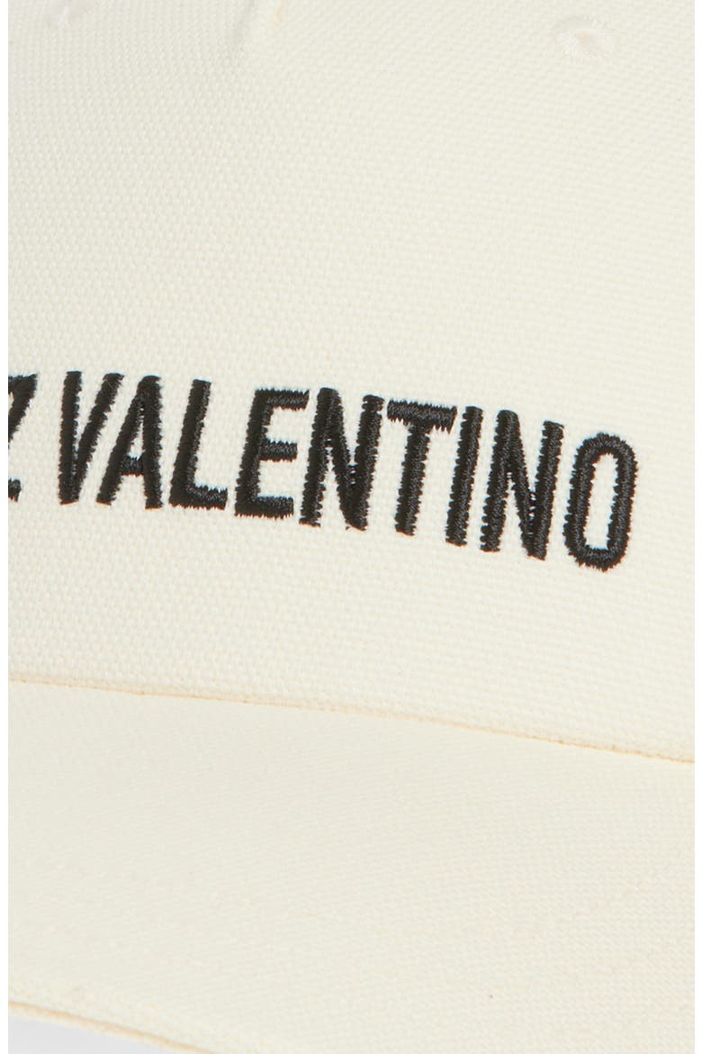 Chez Valentino Embroidered Baseball Cap, Alternate, color, IVORY/ BLACK