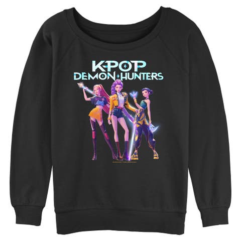 Junior's KPop Demon Hunters Huntrix Girls Logo  Sweatshirt