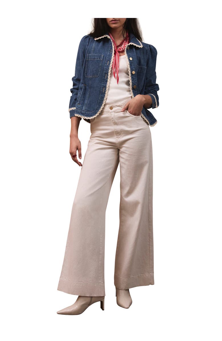 MINT VELVET Wide Leg Jeans, Main, color, Ivory