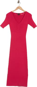 BOSS Ribbed Midi Dress