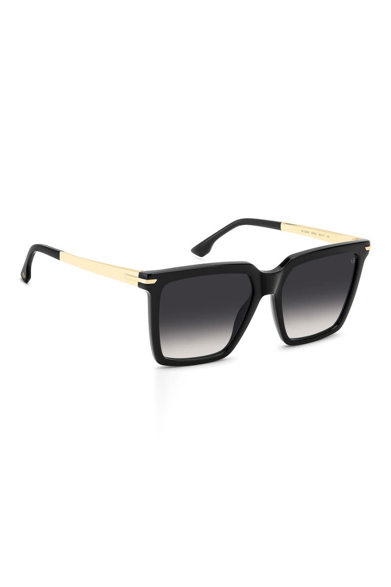 VB 1022/S 56mm Rectangular Sunglasses, Alternate, color, BLACK/ DARK GREY SF